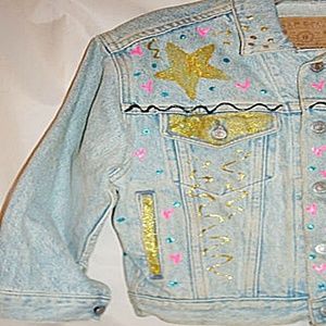 GAP | Jackets & Coats | Gap Hand Painted Jessica Rabbit Denim Jacket ...